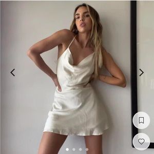 Classy white/cream satin slip dress